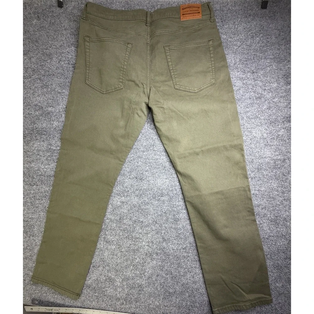 New Lucky Brand Straight Jeans Mens 38x32 Green Spring Olive Denim